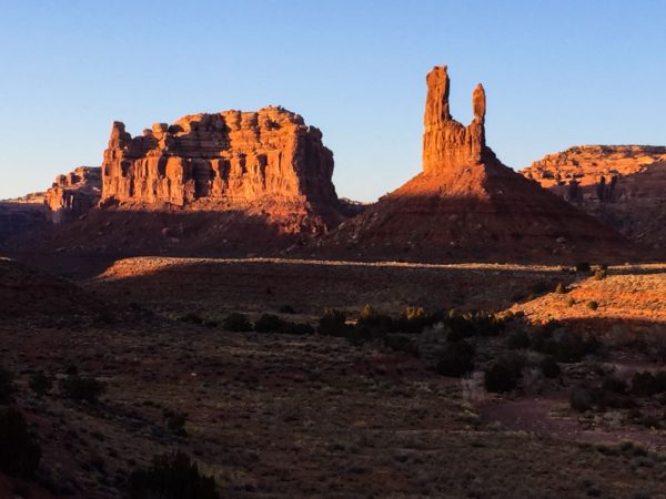 North Tower with Arrowhead Spire (right) in Valley of the Gods. Photo: JT.